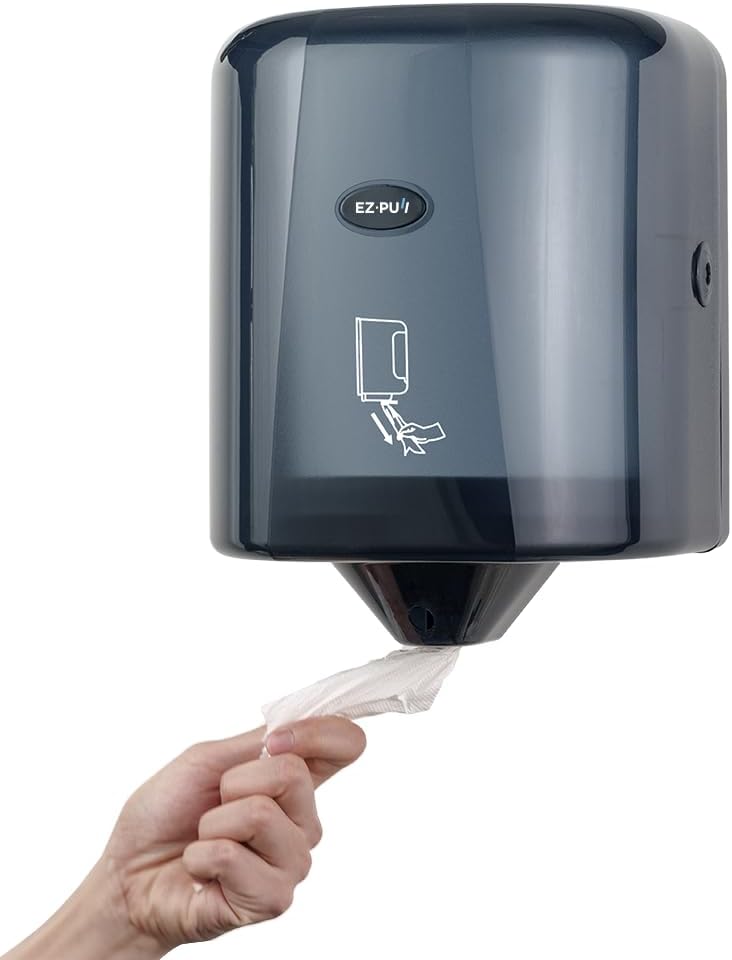 EZPULL EZbrnd Wall Mount High Capacity Centerpull Paper Towel Dispenser for Commercial/Washroom/Office/FoodService, Pearl Black - Image 2